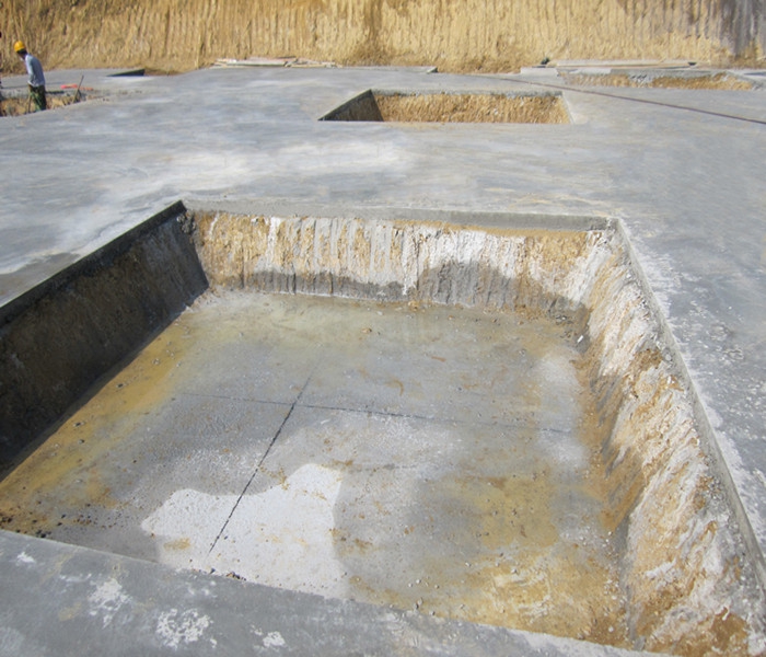 南昌市建筑設計研究院總部辦公大樓工程筏板基礎下柱墩找平、彈線